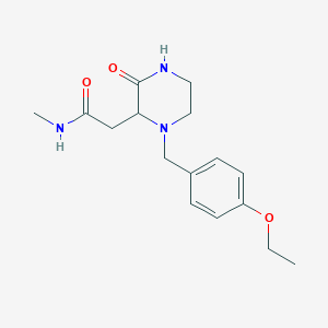 molecular formula C16H23N3O3 B5398770 2-[1-(4-ethoxybenzyl)-3-oxo-2-piperazinyl]-N-methylacetamide 