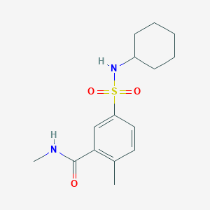 molecular formula C15H22N2O3S B5398789 5-[(cyclohexylamino)sulfonyl]-N,2-dimethylbenzamide 