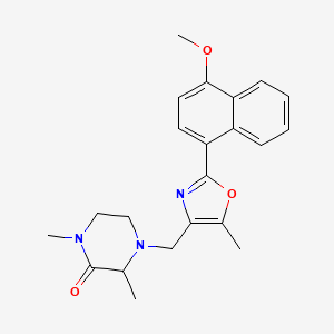 molecular formula C22H25N3O3 B5398851 4-{[2-(4-methoxy-1-naphthyl)-5-methyl-1,3-oxazol-4-yl]methyl}-1,3-dimethylpiperazin-2-one 