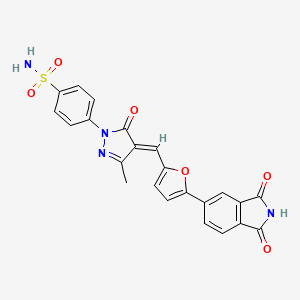 4-(4-{[5-(1,3-dioxo-2,3-dihydro-1H-isoindol-5-yl)-2-furyl]methylene}-3-methyl-5-oxo-4,5-dihydro-1H-pyrazol-1-yl)benzenesulfonamide