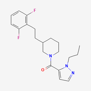 molecular formula C20H25F2N3O B5398896 3-[2-(2,6-difluorophenyl)ethyl]-1-[(1-propyl-1H-pyrazol-5-yl)carbonyl]piperidine 