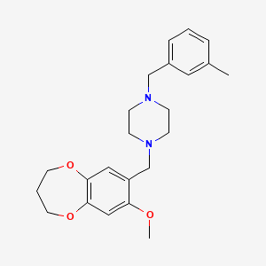 1-[(8-methoxy-3,4-dihydro-2H-1,5-benzodioxepin-7-yl)methyl]-4-(3-methylbenzyl)piperazine