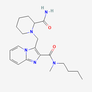 molecular formula C20H29N5O2 B5398913 3-{[2-(aminocarbonyl)piperidin-1-yl]methyl}-N-butyl-N-methylimidazo[1,2-a]pyridine-2-carboxamide 