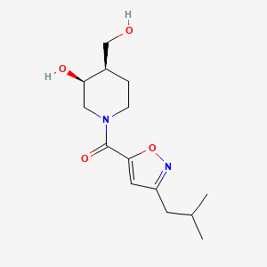 molecular formula C14H22N2O4 B5398963 (3S*,4R*)-4-(hydroxymethyl)-1-[(3-isobutyl-5-isoxazolyl)carbonyl]-3-piperidinol 