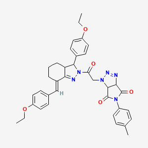 1-{2-[7-(4-ethoxybenzylidene)-3-(4-ethoxyphenyl)-3,3a,4,5,6,7-hexahydro-2H-indazol-2-yl]-2-oxoethyl}-5-(4-methylphenyl)-3a,6a-dihydropyrrolo[3,4-d][1,2,3]triazole-4,6(1H,5H)-dione