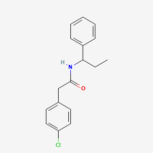 molecular formula C17H18ClNO B5399060 2-(4-chlorophenyl)-N-(1-phenylpropyl)acetamide 