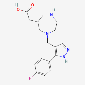 molecular formula C17H21FN4O2 B5399111 (1-{[3-(4-fluorophenyl)-1H-pyrazol-4-yl]methyl}-1,4-diazepan-6-yl)acetic acid 