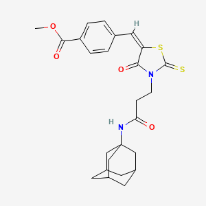 molecular formula C25H28N2O4S2 B5399130 methyl 4-({3-[3-(1-adamantylamino)-3-oxopropyl]-4-oxo-2-thioxo-1,3-thiazolidin-5-ylidene}methyl)benzoate 