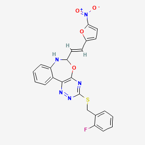 3-[(2-fluorobenzyl)thio]-6-[2-(5-nitro-2-furyl)vinyl]-6,7-dihydro[1,2,4]triazino[5,6-d][3,1]benzoxazepine