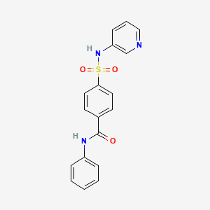 molecular formula C18H15N3O3S B5399165 N-phenyl-4-[(pyridin-3-ylamino)sulfonyl]benzamide 