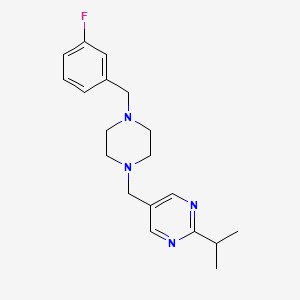 molecular formula C19H25FN4 B5399175 5-{[4-(3-fluorobenzyl)-1-piperazinyl]methyl}-2-isopropylpyrimidine 