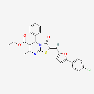 ethyl 2-{[5-(4-chlorophenyl)-2-furyl]methylene}-7-methyl-3-oxo-5-phenyl-2,3-dihydro-5H-[1,3]thiazolo[3,2-a]pyrimidine-6-carboxylate