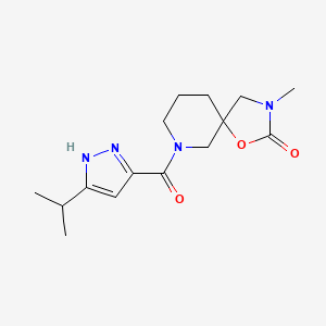 molecular formula C15H22N4O3 B5399185 7-[(3-isopropyl-1H-pyrazol-5-yl)carbonyl]-3-methyl-1-oxa-3,7-diazaspiro[4.5]decan-2-one 