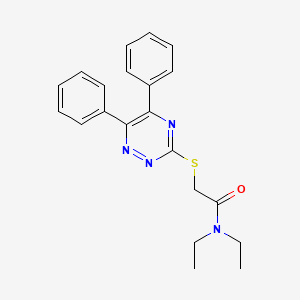 molecular formula C21H22N4OS B5399244 2-[(5,6-diphenyl-1,2,4-triazin-3-yl)thio]-N,N-diethylacetamide CAS No. 332393-80-3