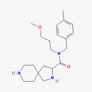 molecular formula C21H33N3O2 B5399261 N-(3-methoxypropyl)-N-(4-methylbenzyl)-2,8-diazaspiro[4.5]decane-3-carboxamide dihydrochloride 