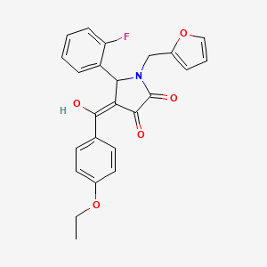 molecular formula C24H20FNO5 B5399296 4-(4-ethoxybenzoyl)-5-(2-fluorophenyl)-1-(2-furylmethyl)-3-hydroxy-1,5-dihydro-2H-pyrrol-2-one 