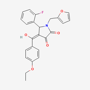 molecular formula C24H20FNO5 B5399296 4-(4-Ethoxybenzoyl)-5-(2-fluorophenyl)-1-(furan-2-ylmethyl)-3-hydroxy-1H-pyrrol-2(5H)-one 