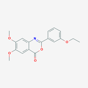 molecular formula C18H17NO5 B5399299 2-(3-ethoxyphenyl)-6,7-dimethoxy-4H-3,1-benzoxazin-4-one 