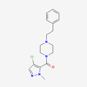 1-[(4-chloro-1-methyl-1H-pyrazol-5-yl)carbonyl]-4-(2-phenylethyl)piperazine