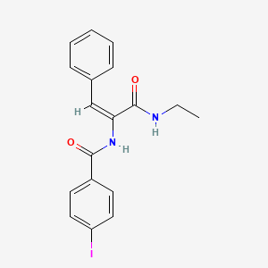 molecular formula C18H17IN2O2 B5399313 N-{1-[(ethylamino)carbonyl]-2-phenylvinyl}-4-iodobenzamide 