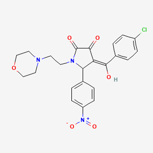 molecular formula C23H22ClN3O6 B5399318 4-(4-chlorobenzoyl)-3-hydroxy-1-[2-(4-morpholinyl)ethyl]-5-(4-nitrophenyl)-1,5-dihydro-2H-pyrrol-2-one 