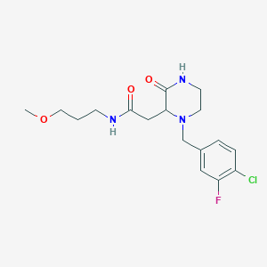 molecular formula C17H23ClFN3O3 B5399332 2-[1-(4-chloro-3-fluorobenzyl)-3-oxo-2-piperazinyl]-N-(3-methoxypropyl)acetamide 
