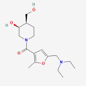 molecular formula C17H28N2O4 B5399340 (3S*,4R*)-1-{5-[(diethylamino)methyl]-2-methyl-3-furoyl}-4-(hydroxymethyl)-3-piperidinol 
