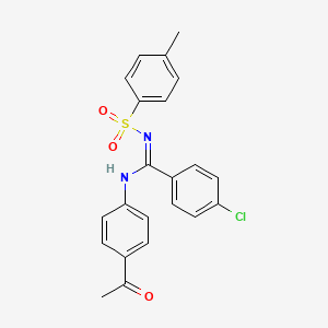 molecular formula C22H19ClN2O3S B5399355 N-(4-acetylphenyl)-4-chloro-N'-[(4-methylphenyl)sulfonyl]benzenecarboximidamide 