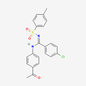 molecular formula C22H19ClN2O3S B5399355 N-(4-acetylphenyl)-4-chloro-N'-(4-methylphenyl)sulfonylbenzenecarboximidamide 