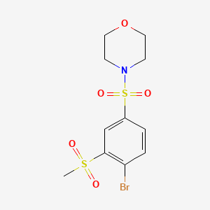 molecular formula C11H14BrNO5S2 B5399372 4-{[4-bromo-3-(methylsulfonyl)phenyl]sulfonyl}morpholine 