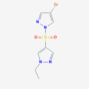 molecular formula C8H9BrN4O2S B5399377 4-bromo-1-[(1-ethyl-1H-pyrazol-4-yl)sulfonyl]-1H-pyrazole 