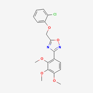 5-[(2-chlorophenoxy)methyl]-3-(2,3,4-trimethoxyphenyl)-1,2,4-oxadiazole