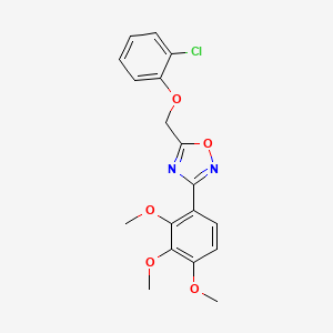 molecular formula C18H17ClN2O5 B5399381 5-[(2-chlorophenoxy)methyl]-3-(2,3,4-trimethoxyphenyl)-1,2,4-oxadiazole 