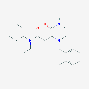 molecular formula C21H33N3O2 B5399385 N-ethyl-N-(1-ethylpropyl)-2-[1-(2-methylbenzyl)-3-oxo-2-piperazinyl]acetamide 