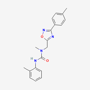 molecular formula C19H20N4O2 B5399398 N-methyl-N'-(2-methylphenyl)-N-{[3-(4-methylphenyl)-1,2,4-oxadiazol-5-yl]methyl}urea 