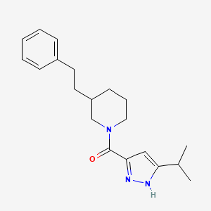 molecular formula C20H27N3O B5399406 1-[(3-isopropyl-1H-pyrazol-5-yl)carbonyl]-3-(2-phenylethyl)piperidine 