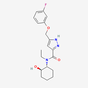 N-ethyl-5-[(3-fluorophenoxy)methyl]-N-[(1R*,2R*)-2-hydroxycyclohexyl]-1H-pyrazole-3-carboxamide