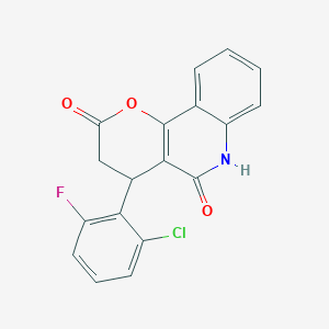 molecular formula C18H11ClFNO3 B5399433 4-(2-chloro-6-fluorophenyl)-4,6-dihydro-2H-pyrano[3,2-c]quinoline-2,5(3H)-dione 