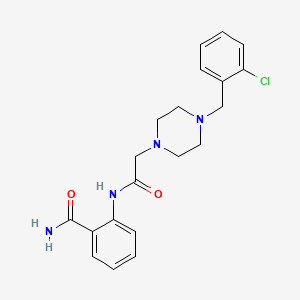 molecular formula C20H23ClN4O2 B5399443 2-({[4-(2-chlorobenzyl)-1-piperazinyl]acetyl}amino)benzamide 