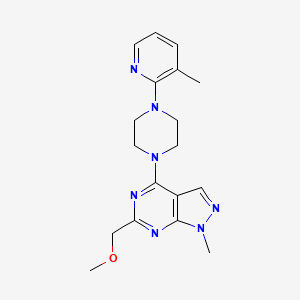 molecular formula C18H23N7O B5399464 6-(methoxymethyl)-1-methyl-4-[4-(3-methyl-2-pyridinyl)-1-piperazinyl]-1H-pyrazolo[3,4-d]pyrimidine 