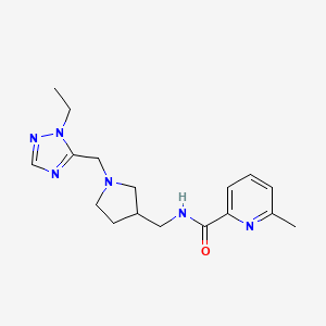 molecular formula C17H24N6O B5399485 N-({1-[(1-ethyl-1H-1,2,4-triazol-5-yl)methyl]pyrrolidin-3-yl}methyl)-6-methylpyridine-2-carboxamide 