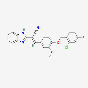 molecular formula C24H17ClFN3O2 B5399499 2-(1H-benzimidazol-2-yl)-3-{4-[(2-chloro-4-fluorobenzyl)oxy]-3-methoxyphenyl}acrylonitrile 