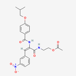 molecular formula C24H27N3O7 B5399510 2-{[2-[(4-isobutoxybenzoyl)amino]-3-(3-nitrophenyl)acryloyl]amino}ethyl acetate 