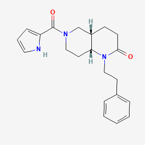molecular formula C21H25N3O2 B5399526 (4aS*,8aR*)-1-(2-phenylethyl)-6-(1H-pyrrol-2-ylcarbonyl)octahydro-1,6-naphthyridin-2(1H)-one 
