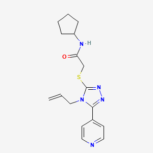 molecular formula C17H21N5OS B5399534 2-{[4-allyl-5-(4-pyridinyl)-4H-1,2,4-triazol-3-yl]thio}-N-cyclopentylacetamide 