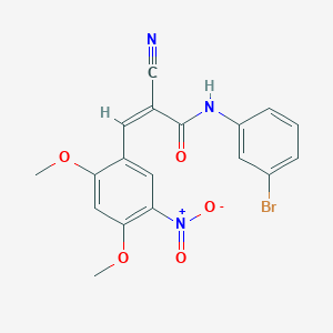molecular formula C18H14BrN3O5 B5399546 N-(3-bromophenyl)-2-cyano-3-(2,4-dimethoxy-5-nitrophenyl)acrylamide 