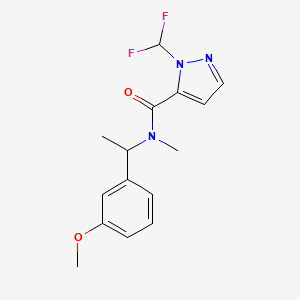 molecular formula C15H17F2N3O2 B5399564 1-(difluoromethyl)-N-[1-(3-methoxyphenyl)ethyl]-N-methyl-1H-pyrazole-5-carboxamide 