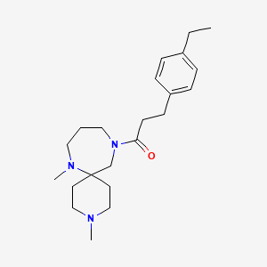 molecular formula C22H35N3O B5399567 11-[3-(4-ethylphenyl)propanoyl]-3,7-dimethyl-3,7,11-triazaspiro[5.6]dodecane 