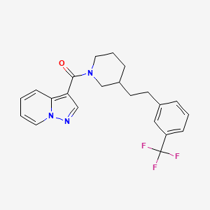 molecular formula C22H22F3N3O B5399577 3-[(3-{2-[3-(trifluoromethyl)phenyl]ethyl}-1-piperidinyl)carbonyl]pyrazolo[1,5-a]pyridine 