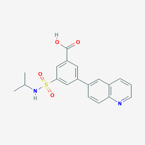molecular formula C19H18N2O4S B5399590 3-[(isopropylamino)sulfonyl]-5-quinolin-6-ylbenzoic acid 